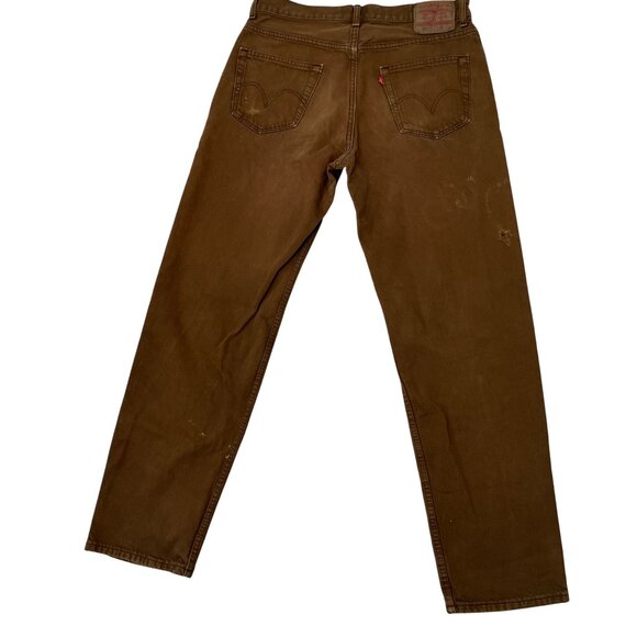 VTG Levis 550 Mens Relaxed Fit Brown Denim Jeans 34 X 32 Made USA 100% Cotton - Picture 3 of 11